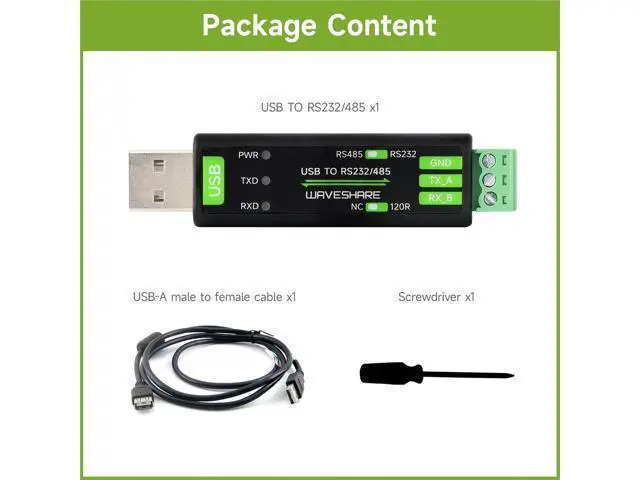 Alt view image 2 of 6 - USB to RS232/485 Serial Converter, Onboard FT232RNL Chip, Multiple Devices Applicable, Multi-OS Compatible