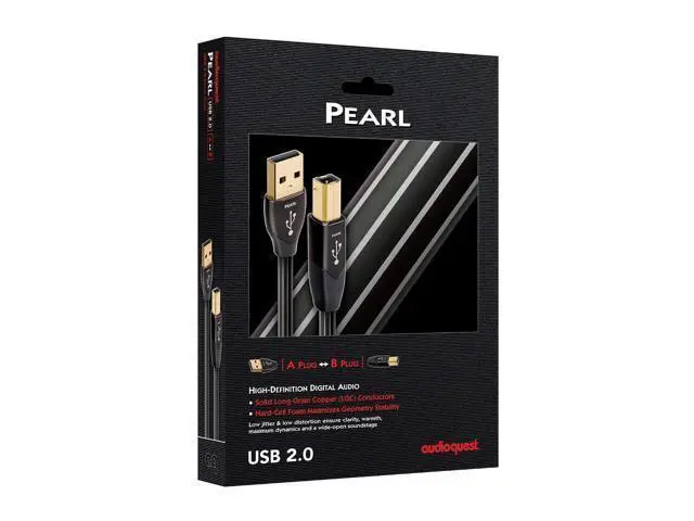 Alt view image 3 of 3 - AudioQuest 0.75 m Pearl USB A > B High-Definition Audio Cable