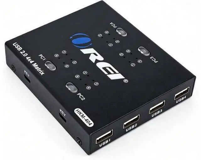 Main image of OREI 4x4 USB Matrix Switch USB 2.0, Multi-OS, Dual Switching, 4X USB Cable