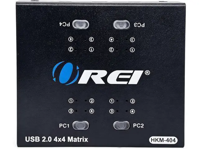 Alt view image 6 of 7 - OREI 4x4 USB Matrix Switch USB 2.0, Multi-OS, Dual Switching, 4X USB Cable