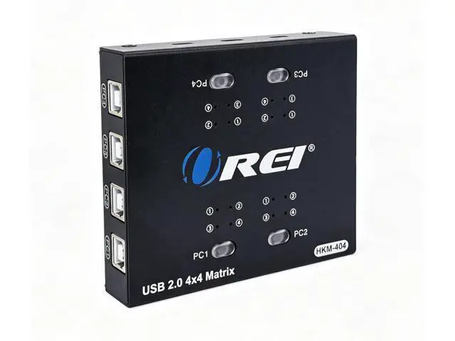 Alt view image 7 of 7 - OREI 4x4 USB Matrix Switch USB 2.0, Multi-OS, Dual Switching, 4X USB Cable