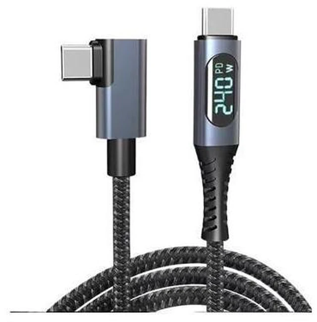 Main image of Wen ST 4 USB4.0 Elbow Display Cable 40Gbps TY>pe C to C Cable PD240W Blazing-Fast Cable 8K(1.2m,USB4 Elbow with LED)