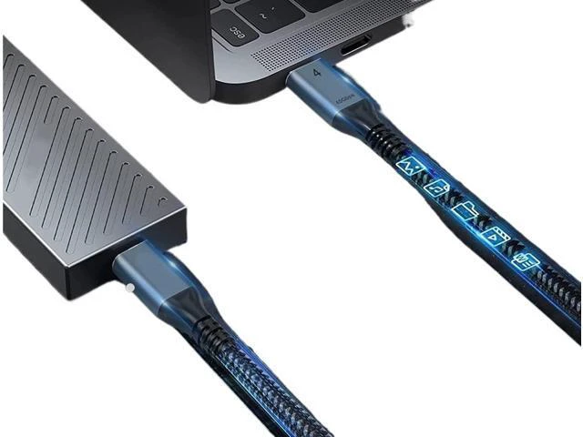 Alt view image 5 of 6 - Wen ST 4 USB4.0 Elbow Display Cable 40Gbps TY>pe C to C Cable PD240W Blazing-Fast Cable 8K(1.2m,USB4 Elbow with LED)