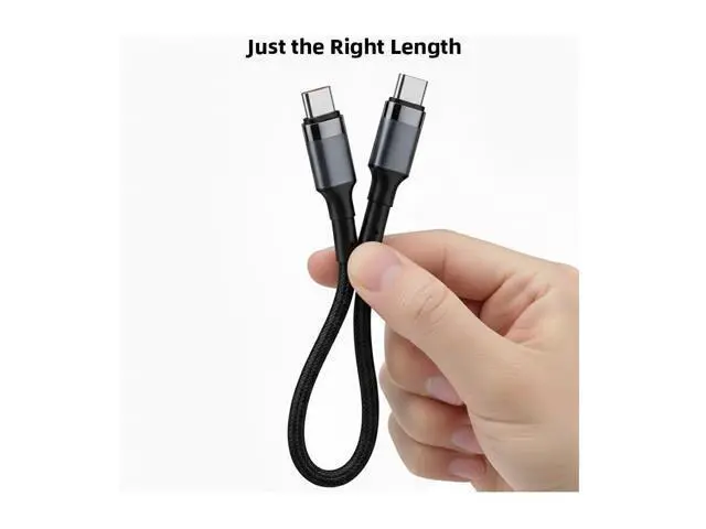 Alt view image 5 of 5 - PD 60W USB Type C to C Cable 6A Fast Data Cord 0.25M Short Power Bank Cable(Silvery)