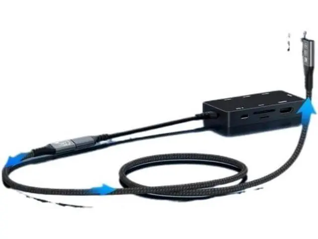 Alt view image 5 of 5 - 240W USB4 8K Cable 4 Compatible 90 Degree USB 4 t2y>pe-c Male to Female Extension Cable(180 Degree 80CM)