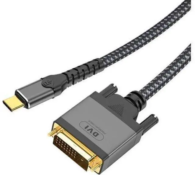 Alt view image 2 of 4 - 2M Type C to DVI 24+1 24+5 Converter Cable HD 4K@30Hz USB C DVI Adapter Cable for LCD Projector Monitor