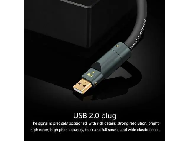 Alt view image 4 of 7 - High End USB A to USB B Cable 6N Single Crystal Coppered Cored Advanced Shielding Technology Clear