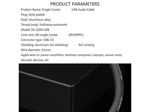 Alt view image 6 of 7 - High End USB A to USB B Cable 6N Single Crystal Coppered Cored Advanced Shielding Technology Clear