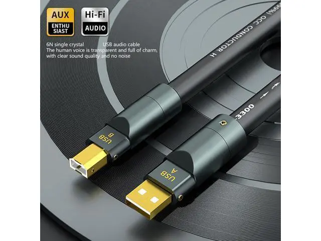 Alt view image 2 of 7 - High End USB A to USB B Cable 6N Single Crystal Coppered Cored Advanced Shielding Technology Clear