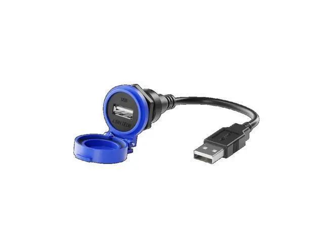 Alt view image 5 of 5 - LSHITECH LU22 Industrial USB 2.0 with Automatic Flap 0.1M 0.3M 0.5M 1M 1.5M 2M 3M 4M Waterproof Extension Cable(Blue Cap,Plastic Nut,5M Cable)