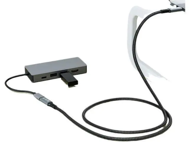 Alt view image 3 of 7 - USB4 8K Cable 4 Compatible USB 4 t2y>pe-c Male to Female Extension Cable Ultra HD 8K@60Hz 100W(0.8m)