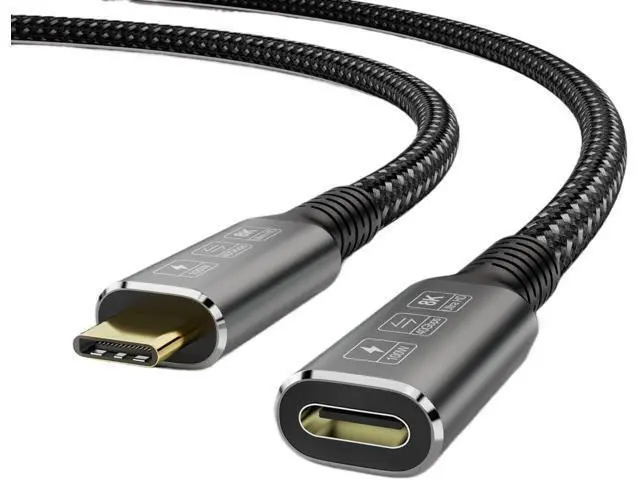 Alt view image 4 of 7 - USB4 8K Cable 4 Compatible USB 4 t2y>pe-c Male to Female Extension Cable Ultra HD 8K@60Hz 100W(0.8m)