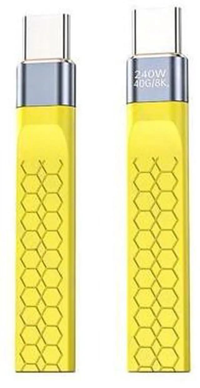 Main image of 240W USB4 40Gbps Short Fast t2y>pe-c to USB C Data Transfer 8K Data Extension Cable(Yellow)