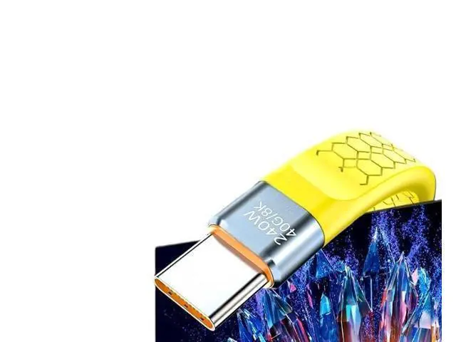 Alt view image 5 of 5 - 240W USB4 40Gbps Short Fast t2y>pe-c to USB C Data Transfer 8K Data Extension Cable(Yellow)