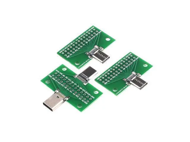 Alt view image 2 of 3 - Male to Female USB 3.1 Test PCB Board Adapter 24P 2.54mm Connector Socket for Data Line Wire Cable Transfer(Male Female,10 Pcs)