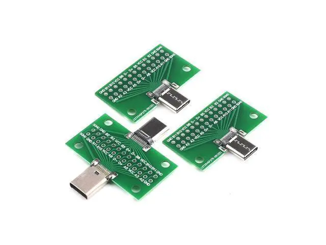 Alt view image 3 of 3 - Male to Female USB 3.1 Test PCB Board Adapter 24P 2.54mm Connector Socket for Data Line Wire Cable Transfer(Male Female,10 Pcs)