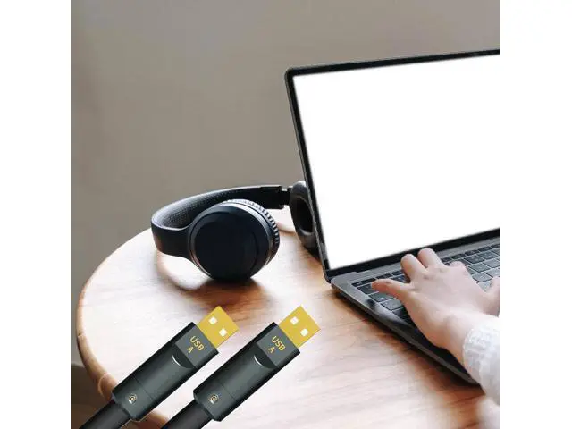 Alt view image 2 of 7 - 6N Single Crystal Coppered USB A to A Cable Stable Transmission Enhances Shielding Clear Sound 50-200cm