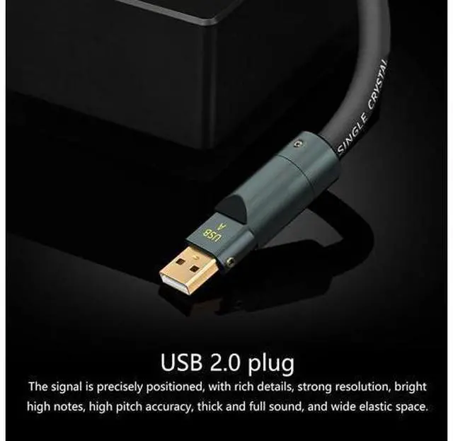Alt view image 5 of 7 - 6N Single Crystal Coppered USB A to A Cable Stable Transmission Enhances Shielding Clear Sound 50-200cm