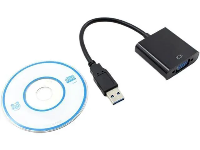 Alt view image 2 of 7 - USB 3.0 to VGA Adapter Video Graphic Card Display External Cable Adapter Male USB 3.0 to Female VGA Connector for PC HDTV 1080P