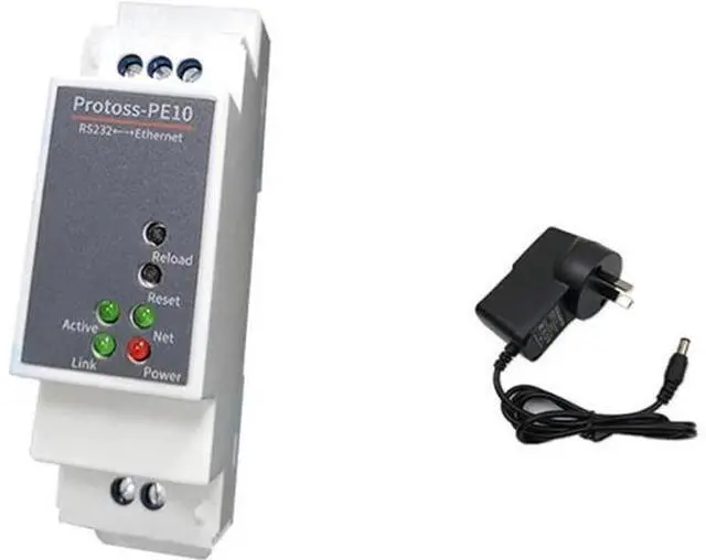 Main image of DIN-Rail Serial Port RS232 to Ethernet Converter Device Server Protoss-PE10 Support Modbus MQTT(PE10-M AU Adapter)