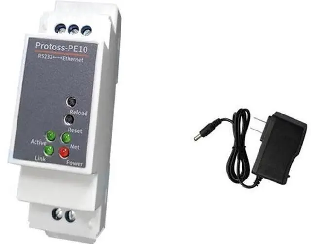 Main image of DIN-Rail Serial Port RS232 to Ethernet Converter Device Server Protoss-PE10 Support Modbus MQTT(PE10-M US Adapter)