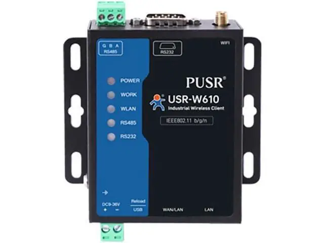 Alt view image 3 of 6 - (Qualcomm Version USR-W610Serial RS485 RS232 to Wi·Fi Modbus Gateway Dual-Port Ethernet Converter