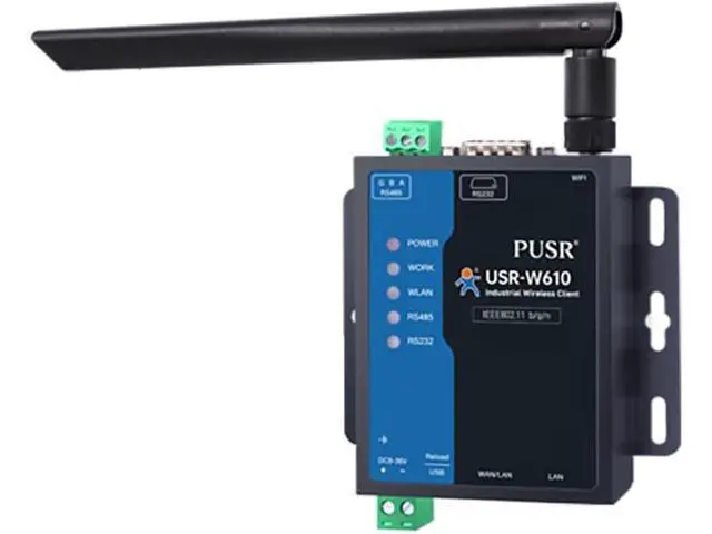 Alt view image 6 of 6 - (Qualcomm Version USR-W610Serial RS485 RS232 to Wi·Fi Modbus Gateway Dual-Port Ethernet Converter