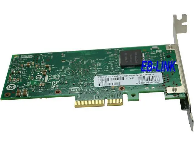 Alt view image 3 of 4 - Intel Ethernet Server Adapter I350-T2 - PCI Express x4 - 2 Port - 10/100/1000Base-T - Internal - Fu