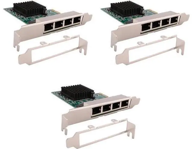 Main image of 3X Network Cards Network/LAN Adapter PCI-E Network Card Realtek RJ45 Internet Ethernet Gigabit 4 Port Network Card