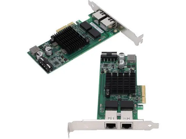 Alt view image 2 of 7 - Gigabit PCIE Network Card, PCIE X4 Rj45 10/100/1000Mbps Gigabit Dual Port Electric Port Network Adapter PCI Express Industrial Computer Network Card