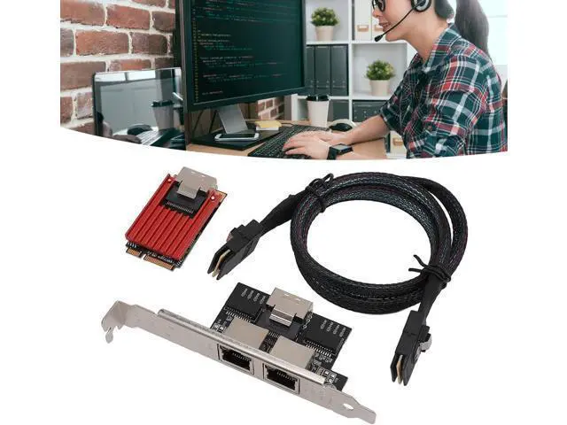 Alt view image 7 of 7 - PCIe Network Card,Fast Heat Dissipation PCI Express Network Card,High Speed Connection PCIe Gigabit Ethernet Server Adapter,for Server