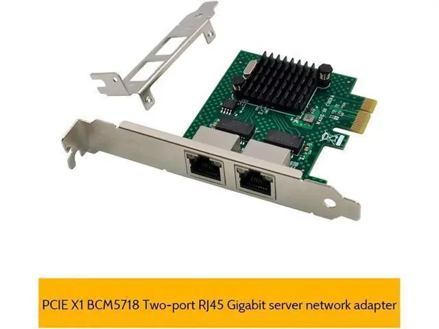 Alt view image 4 of 5 - A23F-BCM5718 Gigabit Server Network Card PCI Express X1 Dual Port Network Adapter Card WOL PXE VLAN