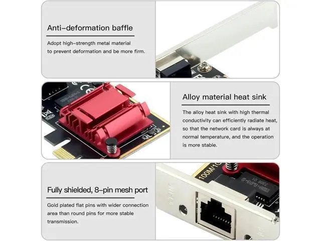 Alt view image 6 of 7 - 2500Mbps Wireless Network Card PCI-E to RJ45 Adapter 2.5Gbps Ethernet Wired PCI LAN Controller LAN Card for PC Win7/8/10/11(Red RTL8125B)
