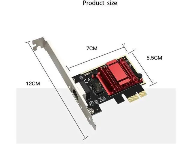 Alt view image 7 of 7 - 2500Mbps Wireless Network Card PCI-E to RJ45 Adapter 2.5Gbps Ethernet Wired PCI LAN Controller LAN Card for PC Win7/8/10/11(Red RTL8125B)