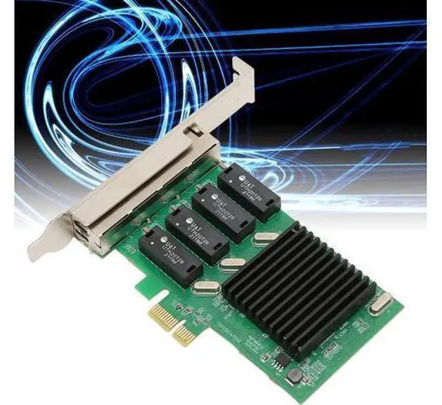 Alt view image 2 of 7 - PCIe Gigabit Network Card, Gigabit Ethernet PCI Express Network Adapter Card, PCI Express Ethernet Adapter, PCIE NIC Network Card with 4 RJ45 Ports for Window Server, VMware