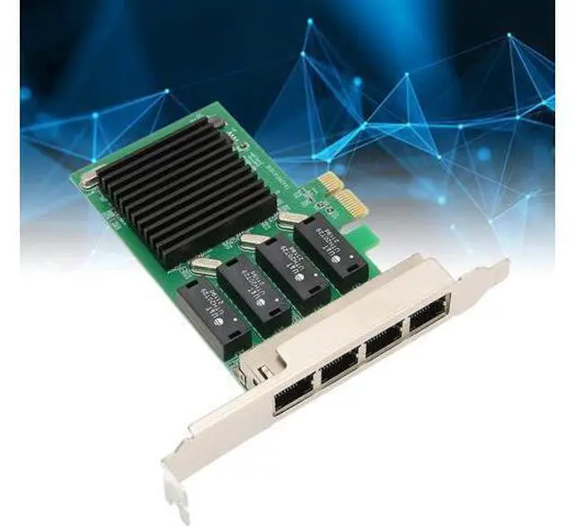 Alt view image 3 of 7 - PCIe Gigabit Network Card, Gigabit Ethernet PCI Express Network Adapter Card, PCI Express Ethernet Adapter, PCIE NIC Network Card with 4 RJ45 Ports for Window Server, VMware