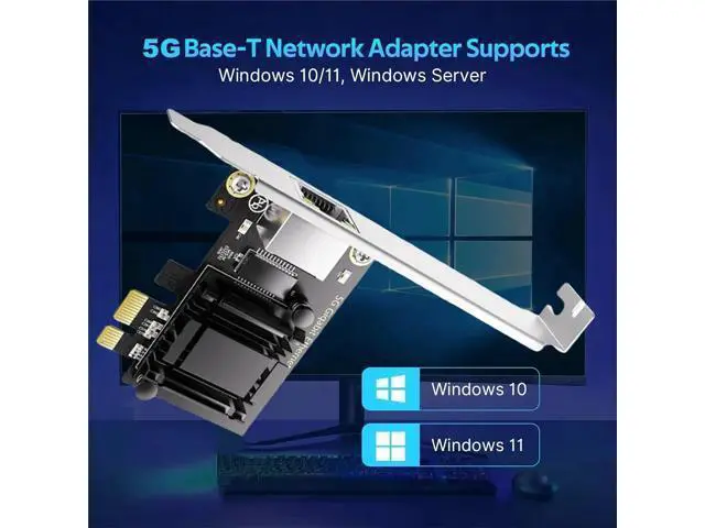 Alt view image 5 of 7 - 5G PCI-E to RJ45 Network Card 8126 1000/2500/5000Mbps RJ45 Interface Gigabit Ethernet PCI Express X1 X4 X8 X16 Adapter