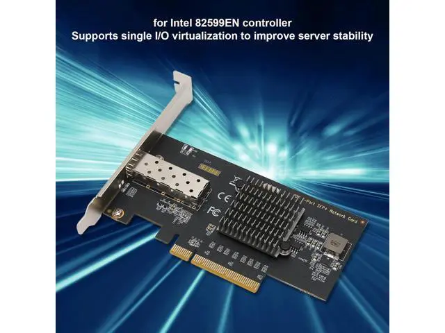 Alt view image 2 of 7 - Vikye PCIe Network Card, 10Gb SFP I/O Virtualization Network Adapter, IEEE 802.3z PCI Express Ethernet LAN Adapter, Compatible