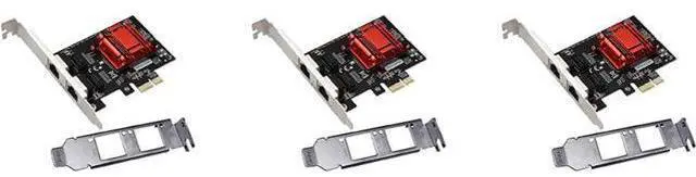Main image of 3X Dual-Port PCIe Gigabit Network Card 1000M PCI Express Ethernet Adapter with 82576 Two Ports LAN NIC Card