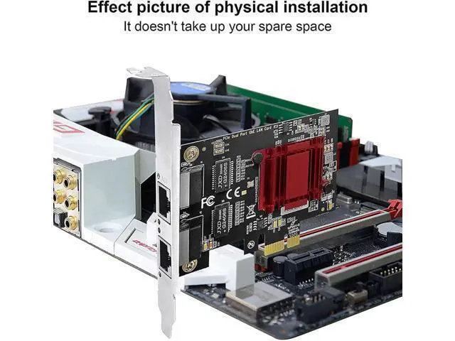 Alt view image 3 of 7 - 3X Dual-Port PCIe Gigabit Network Card 1000M PCI Express Ethernet Adapter with 82576 Two Ports LAN NIC Card
