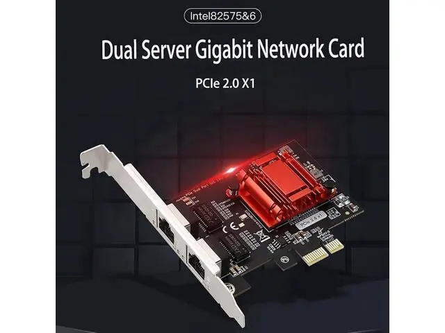 Alt view image 7 of 7 - 3X Dual-Port PCIe Gigabit Network Card 1000M PCI Express Ethernet Adapter with 82576 Two Ports LAN NIC Card
