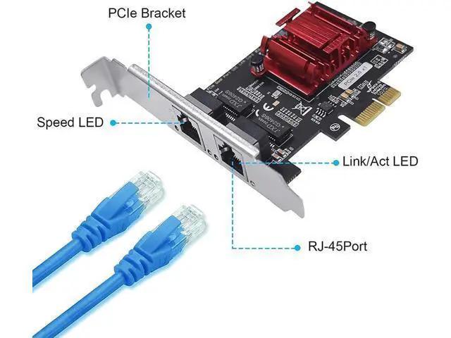 Alt view image 6 of 7 - 3X Dual-Port PCIe Gigabit Network Card 1000M PCI Express Ethernet Adapter with 82576 Two Ports LAN NIC Card