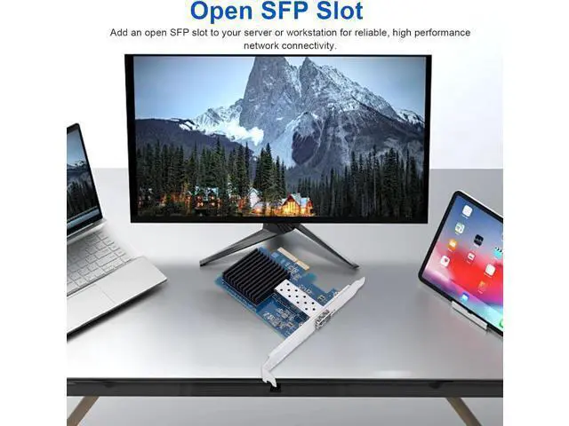 Alt view image 4 of 7 - 10Gbps PCIe X4 NIC Network Card, Fiber Optic Network Card with Single SFP Port, Ethernet LAN Adapter for Meeting The Demands of Networking