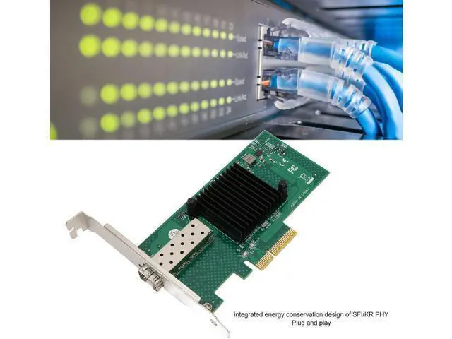 Alt view image 4 of 7 - Yunseity PCIe Network Card 10000Mbps PCI Express X4 5.0GT s SFP LC Optical Fiber Gigabit Server Adapter for Server