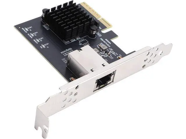 Alt view image 3 of 7 - Jiawu PCIe 4X Gigabit Network Card, 10Gbps Bandwidth Backward Compatible 10Gbps PCIe Network Card, 4X Ethernet Adapter with Low Profile Bracket for Desktop Server NAS