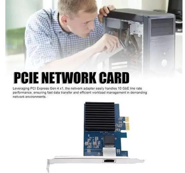 Alt view image 2 of 7 - LICAEVEY 10G PCIe Network Card, RTL8127 Chipset 10Gbps Ethernet Adapter with PCI Express Slot Support, for Desktop Server