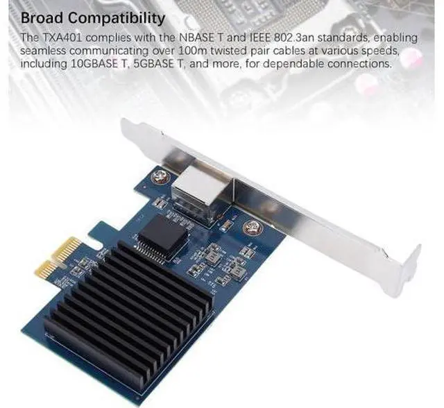 Alt view image 4 of 7 - LICAEVEY 10G PCIe Network Card, RTL8127 Chipset 10Gbps Ethernet Adapter with PCI Express Slot Support, for Desktop Server