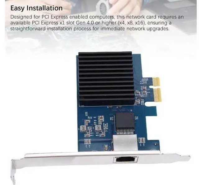 Alt view image 5 of 7 - LICAEVEY 10G PCIe Network Card, RTL8127 Chipset 10Gbps Ethernet Adapter with PCI Express Slot Support, for Desktop Server