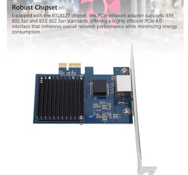 Alt view image 6 of 7 - LICAEVEY 10G PCIe Network Card, RTL8127 Chipset 10Gbps Ethernet Adapter with PCI Express Slot Support, for Desktop Server