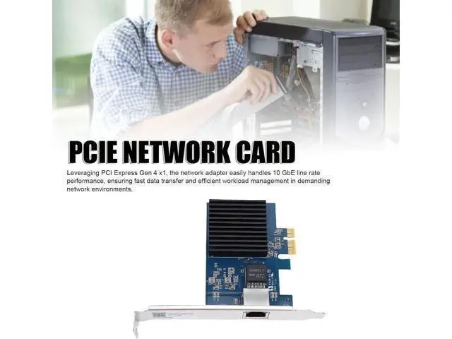 Alt view image 2 of 7 - 10G PCIe Network Card RTL8127 Chipset, 10 Gigabit Ethernet Adapter with PCI Express Gen 4 x1 Interface for Windows/Linux Servers & Desktop PCs